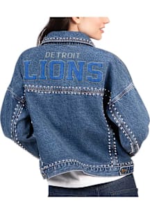 Detroit Lions Womens Blue Pit Stop Light Weight Jacket
