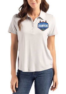 Cutter and Buck Florida Gators Womens Ash 2025 National Champions Coastline Eco Short Sleeve Polo..