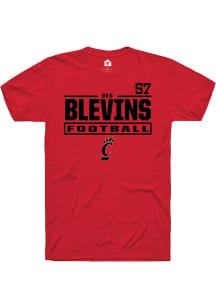 Ben Blevins Rally Mens Red Cincinnati Bearcats NIL Stacked Box Player T Shirt