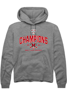 Summit Sportswear Miami RedHawks Mens Graphite 2025 MAC Field Hockey Champions Long Sleeve Hoodie