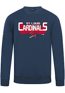 Levelwear St Louis Cardinals Mens Navy Blue Zane Retro 3D Long Sleeve Crew Sweatshirt