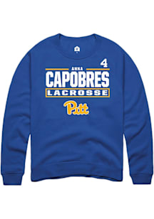 Anna Capobres Rally Mens Blue Pitt Panthers NIL Stacked Box Player Crew