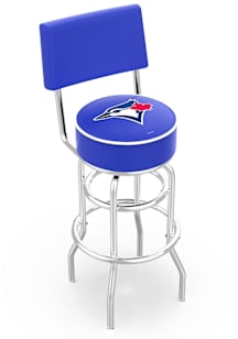Toronto Blue Jays Double-Ring Swivel with Back Pub Stool - Silver