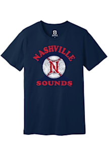 Summit Sportswear Nashville Sounds Navy Blue Soft Arch Short Sleeve T Shirt