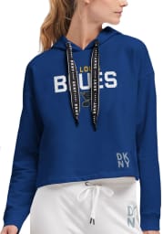 DKNY Sport St Louis Blues Womens Blue Maddie Crop Hooded Sweatshirt