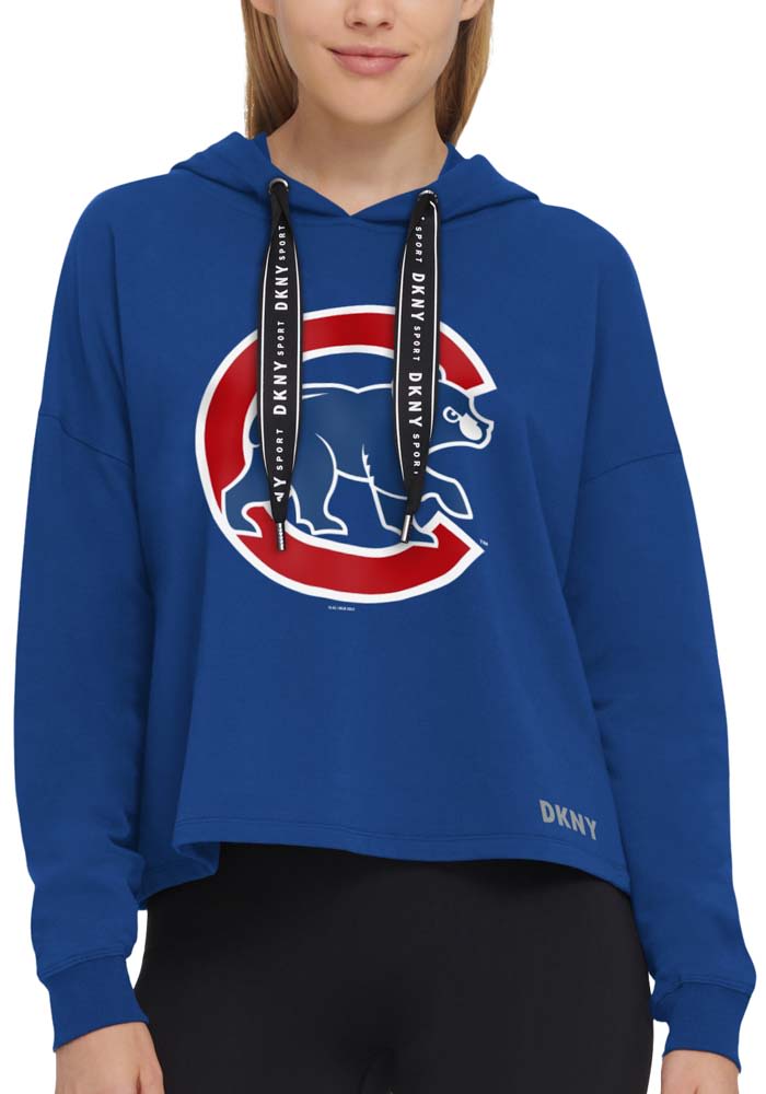 DKNY Sport Chicago Cubs Womens Blue Maddie Hooded Sweatshirt