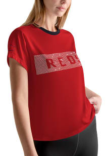 DKNY Sport Cincinnati Reds Womens Red Eleanor Short Sleeve T-Shirt