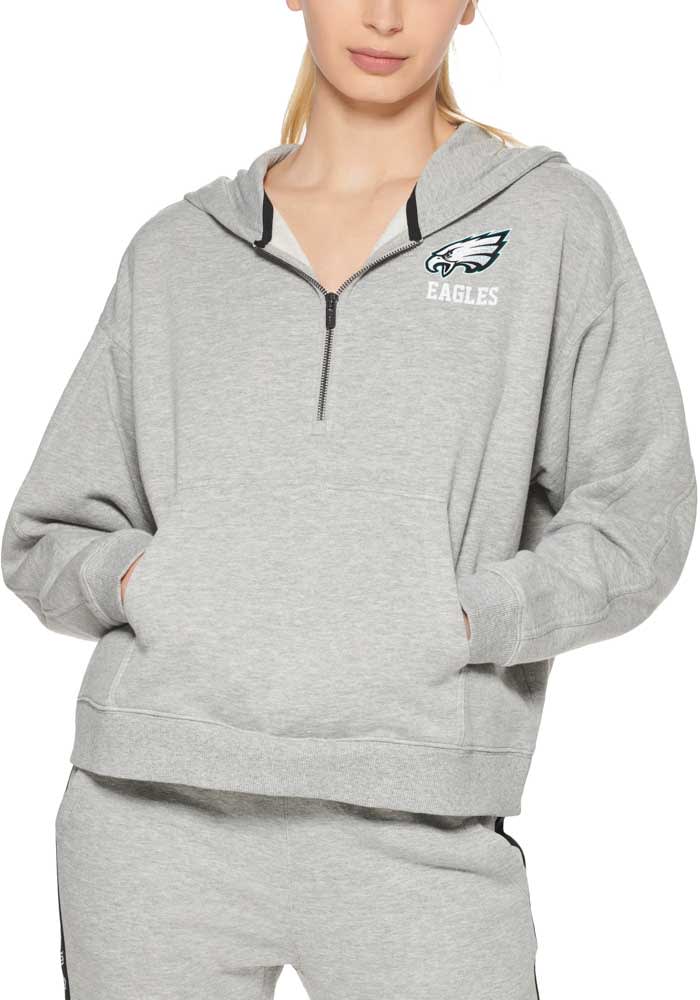 DKNY Sport Philadelphia Eagles Womens Grey Randi 1/4 Zip Pullover