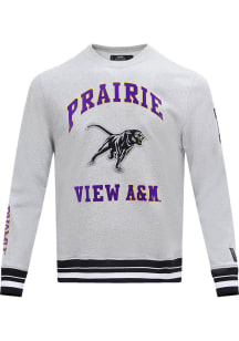 Pro Standard Prairie View A&amp;M Panthers Mens Grey Stacked Logo Long Sleeve Fashion Sweatshirt