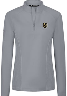 Levelwear Vegas Golden Knights Womens Grey Upright 3D Embroidered Patch Qtr Zip