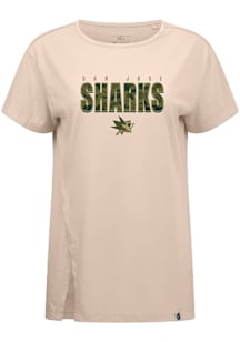 Levelwear San Jose Sharks Womens Tan Influx Protect Short Sleeve T-Shirt