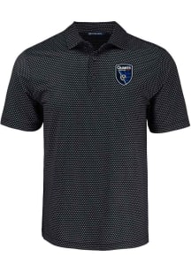 Cutter and Buck San Jose Earthquakes Black Shadow Check Big and Tall Polo