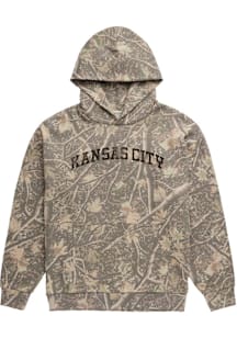 Uscape Kansas City Womens Green Distressed Camo Wordmark Hooded Sweatshirt