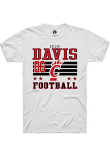 Kellen Davis Cincinnati Bearcats White Football NIL Striped Short Sleeve Player T Shirt