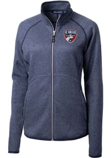 Cutter and Buck FC Dallas Womens Navy Blue Mainsail Long Sleeve Full Zip Jacket