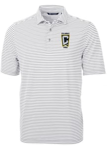 Cutter and Buck Columbus Crew Grey Virtue Eco Pique Stripe Big and Tall Polo