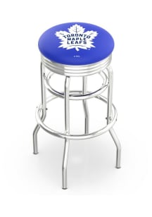 Toronto Maple Leafs Double-Ring Swivel Chrome Pub Stool - Black