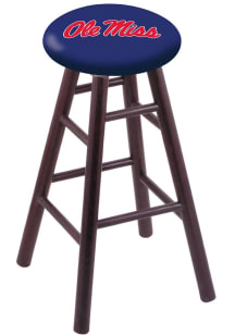 Ole Miss Rebels Round Cushion Oak Pub Stool - Brown
