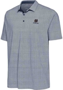 Antigua Notre Dame Fighting Irish Mens White Intersect Short Sleeve Polo