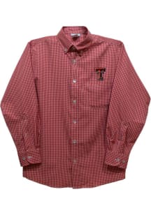 Vive La Fete Texas Tech Red Raiders Toddler Red Gingham Long Sleeve Polo