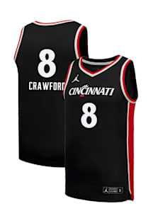 Joya Crawford Mens Black Cincinnati Bearcats NIL Name And Number Basketball Jersey