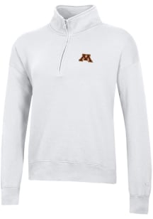 Womens Minnesota Golden Gophers White Gear for Sports Big Cotton Qtr Zip