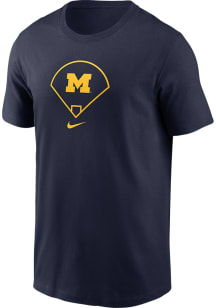 Michigan Wolverines Navy Blue Nike Team Chemistry Softball Short Sleeve T Shirt