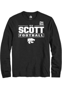 jojo scott Mens Black K-State Wildcats NIL Stacked Box Long Sleeve Player T Shirt