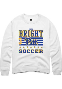 Maya Bright Rally Mens White Pitt Panthers NIL Striped Player Crew
