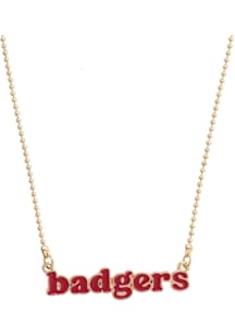 Wisconsin Badgers Enamel Slogan Necklace