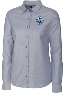 Cutter and Buck Vancouver Whitecaps FC Womens Stretch Oxford Long Sleeve Charcoal Dress Shirt