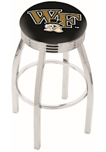 Wake Forest Demon Deacons 3 Ring Chrome Seat Pub Stool - Silver