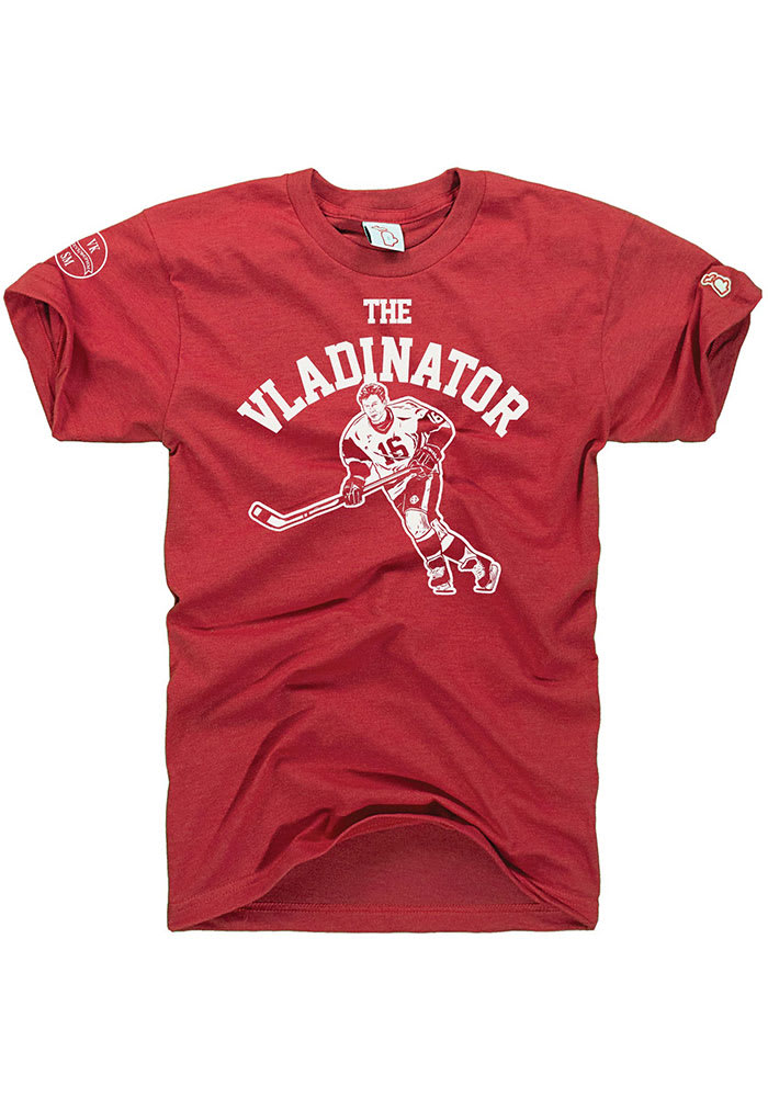 Detroit Red Wings Red The Mitten State The Vladinator Short Sleeve Fashion Player T Shirt
