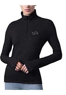 MSX by Michael Strahan Detroit Lions Womens Black Jordan Qtr Zip Pullover