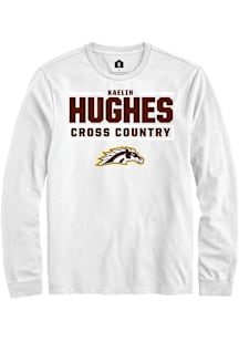 Kaelin Hughes Western Michigan Broncos White NIL Stacked Box Long Sleeve Player T Shirt