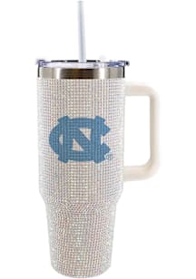 North Carolina Tar Heels 40oz Bling Stainless Steel Tumbler - White