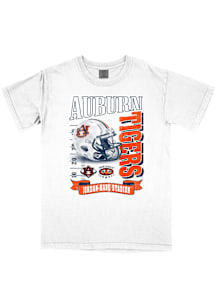 B-Unlimited Auburn Tigers White Throwback Chrome Helmet Short Sleeve T Shirt