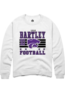 Logan Bartley Rally Mens White K-State Wildcats NIL Striped Player Crew