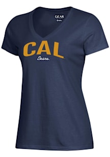 Gear for Sports Cal Golden Bears Womens Navy Blue Arch Mascot Mia Short Sleeve T-Shirt
