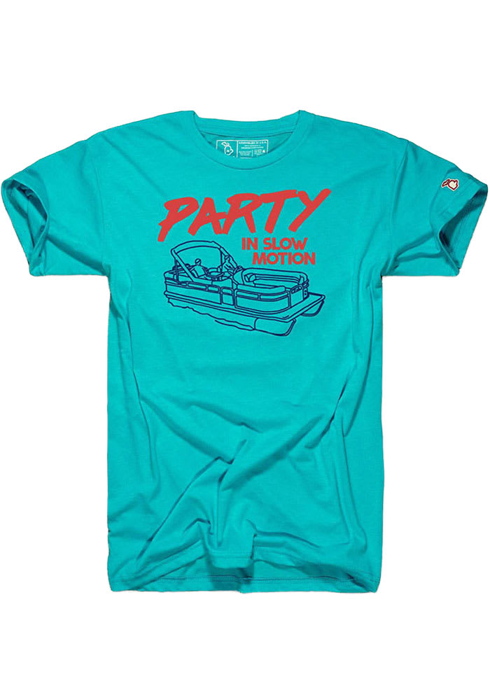 The Mitten State Michigan Light Blue Pontoon Party Short Sleeve Fashion T Shirt