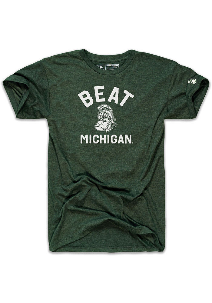The Mitten State Michigan State Spartans Green Beat Michigan Short Sleeve Fashion T Shirt