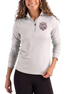 Cutter and Buck Indiana Hoosiers Womens Grey 2025 CFP National Champions Coastline Qtr Zip