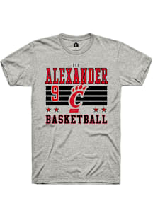 Dee Alexander Cincinnati Bearcats Ash NIL Striped Short Sleeve Player T Shirt