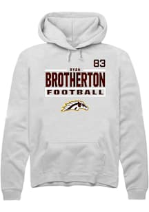 Ryan Brotherton Western Michigan Broncos Mens White Football NIL Stacked Box Player Hood