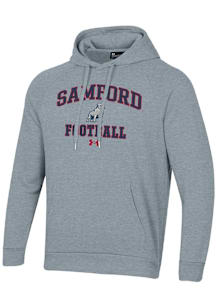 Under Armour Samford University Bulldogs Mens Grey Football Rival Long Sleeve Hoodie