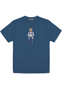 Penn State Nittany Lions Navy Blue Drawn Mascot Graphic Short Sleeve Fashion T Shirt