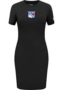 Pro Standard New York Rangers Womens Black Classic Chenille Short Sleeve Dress
