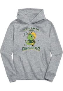 Vive La Fete North Dakota State Bison Youth Grey Dino-Riffic Long Sleeve Hoodie