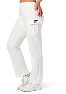 Womens White K-State Wildcats Cargo Sweatpants