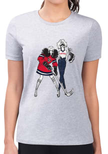 4Her Florida Panthers Womens Grey Hockey Girls Design Short Sleeve T-Shirt